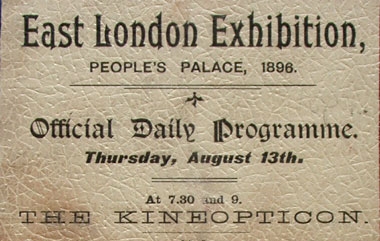 Kineopticon at East London Exhibition People's Palace - Aug 13 1896 - Bill Douglas Coll